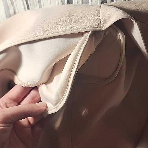 White House Black Market light pink faux suede double breast jacket - Picture 7 of 10